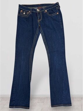 True Religion Joey Super T Indigo Dark Wash Flared Leg Jeans sz 31
